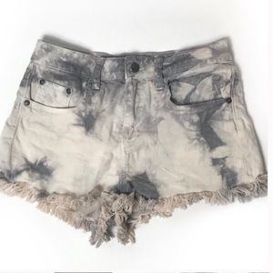 Nordstrom Tie dye fringe denim shorts